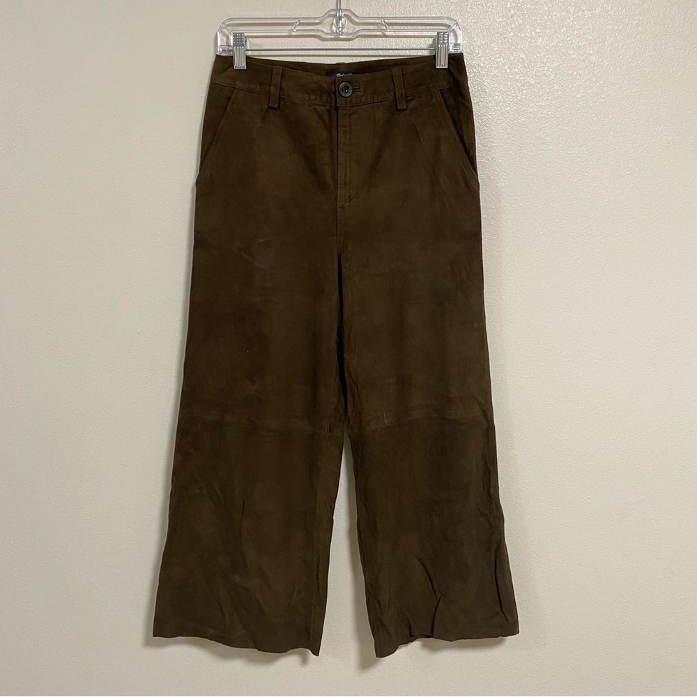 Madewell Pants Women’s Size 2 Brown Suede leather Culotte Wide-Leg crop Pants